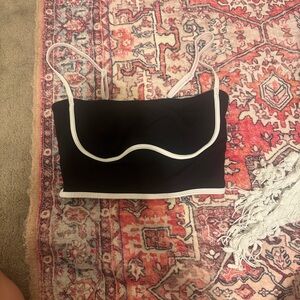 ALO Yoga Black and White Strap Crop Top